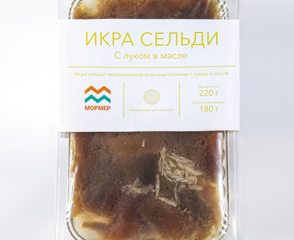 Икра сельди ястыки, в масле с луком, 220г Икра сельди ястыки, в масле с луком, 220г фото