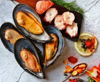 Мидии Грея на створке, 500г