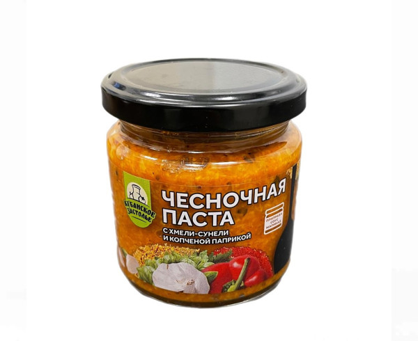 Паста чесночная с хмели сунели и копч паприкой, 180г фото